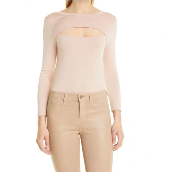 L'Agence Jocelyn Cutout Sweater in Blush - Picture 1 of 8